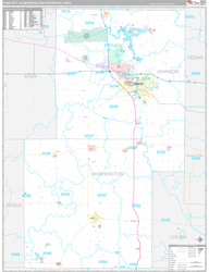 Iowa City Metro Area Wall Map Premium Style 2024